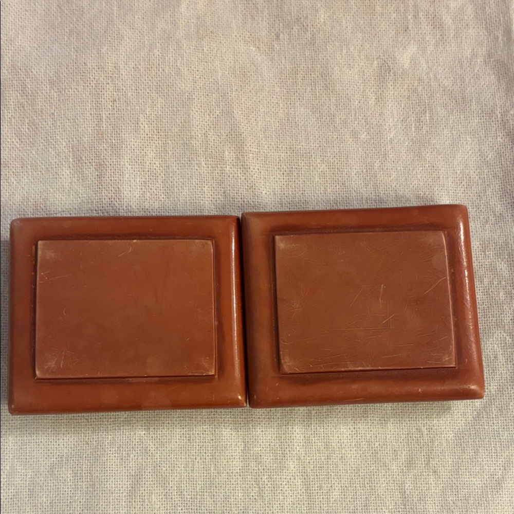 Vintage Chocolate Brown Belt Buckle Hook and Eye style 2 piece Set for 1” belt